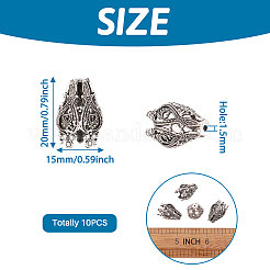 真鍮製ビーズキャップ  5花びら  花  アンティークシルバー  20x15mm  穴：1.5mm&nbsp;KK-TA0007-23AS