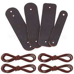 4セット4サイズのレザーノート保護カバー  長方形  コーヒー  60~75x13~21x2mm  穴：2.5~3mm  1セット/スタイル&nbsp;FIND-CP0003-74B