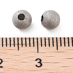 チタンビーズ  ラウンド  テクスチャ  ステンレス鋼色  5x4.8mm  穴：1.6mm&nbsp;STAS-R224-02C-P