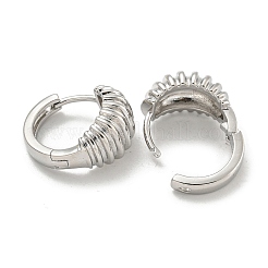 厚手の真鍮製フープピアス  プラチナメッキ  14x8.5mm&nbsp;EJEW-L211-011D-P