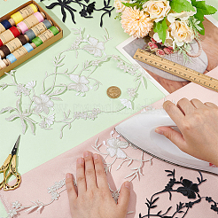4Pcs 2 Colors Flower Shape Nylon Cloth Embroidery Applqiues&nbsp;PATC-FG0003-77