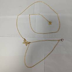 8Pcs 8 Styles Butterfly Leaf Alloy Charm Iron Chains Belts Set&nbsp;HJEW-DR00231