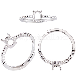 4Pcs Brass Adjustable Rings Settings&nbsp;KK-BBC0023-83A