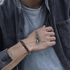 2Pcs 2 Styles Adjustable Cowhide Leather Cord Braided Bracelets&nbsp;BJEW-CL0001-15