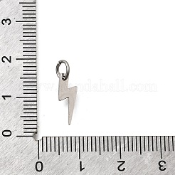 304ステンレスペンダント  手動研磨  ライトニング  ステンレス鋼色  16x4.5mm&nbsp;STAS-CJC0003-12P-01