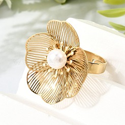 201 Stainless Steel Adjustable Cuff Open Rings for Women&nbsp;RJEW-K318-01C-G