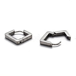 変色しにくい304ステンレススチールの菱形フープピアス  ステンレス鋼色  17x20x3mm  ピン：1mm&nbsp;STAS-J033-08P