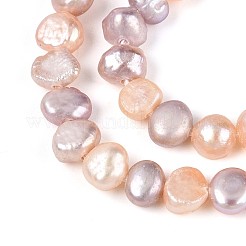 天然養殖淡水パールビーズ連売り  研磨両側  ミックスカラー  4~5x4~6x3.5~4mm  穴：0.5~0.6mm  約37~38個/連  6.89~7.09''（17.5~18センチメートル）&nbsp;PEAR-T006-13