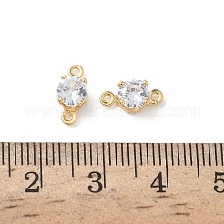 Brass Pave Clear Cubic Zirconia Connector Charms&nbsp;KK-Z136-54A-G