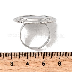 304ステンレススチールカフリング部品  パッドリングのセッティング  オーバル  ステンレス鋼色  トレイ：18.5x12.5mm  usサイズ8 1/2(18.5mm)&nbsp;STAS-P403-03