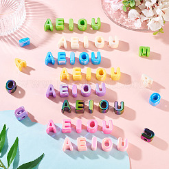 50Pcs 5 Styles UV Plating Opaque Acrylic Beads&nbsp;PACR-TA0001-31H