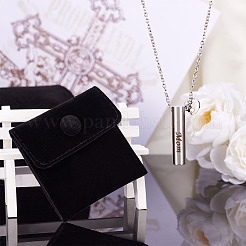 1Pc Word 304 Stainless Steel Column Urn Ashes Necklace&nbsp;DIY-TA0010-07E