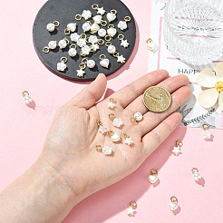 40Pcs 4 Styles Plastic Imitation Pearl Pendants&nbsp;PALLOY-YW00192