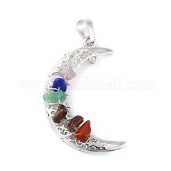 Natural Gemstone Chips Chakra Pendants&nbsp;G-C235-01-RS