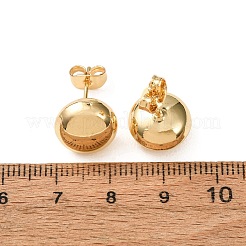 女性のための真鍮のスタッドピアス  ラウンド  18KGP本金メッキ  11.5mm&nbsp;KK-CBACC01-08G