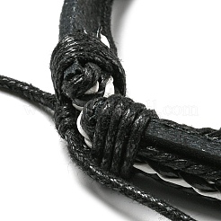 6Pcs 6 Style Adjustable Braided Imitation Leather Cord Bracelet Set with Waxed Cord for Men&nbsp;BJEW-F458-06