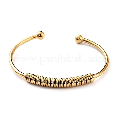 Ion Plating(IP) 304 Stainless Steel Cuff Bangles for Women&nbsp;BJEW-M310-02G