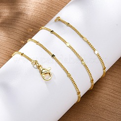 Brass Curb Chains with Star Necklace for Women&nbsp;NJEW-P265-11G