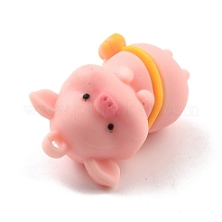PVCペンダント  DIYキーチェーン作成用  バッグ付き豚  ピンク  44x28x21mm  穴：2.5mm&nbsp;FIND-B002-03