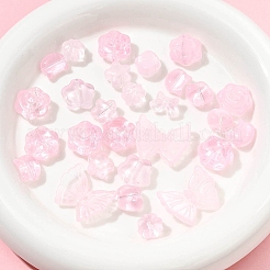 120Pcs 8 Styles Transparent Spray Paint Glass Beads&nbsp;GLAA-FS0002-25