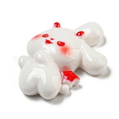 ハロウィーンテーマの不透明樹脂デコデンカボション  ウサギの悪魔  29x23x7.5mm&nbsp;RESI-E055-01E