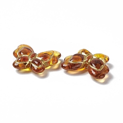 Golden Metal Enlaced Acrylic Beads&nbsp;OACR-H019-14
