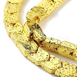 電気メッキされた天然溶岩岩ビーズ連売り  矢印  黄金メッキ  7~8x6~6.5x2.8mm  穴：1mm  約63個/連  15.28''（38.8センチメートル）&nbsp;G-H303-A02-G02