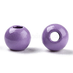 塗装合金ビーズをスプレー  ラウンド  紫色のメディア  4x3mm  穴：1.2mm&nbsp;PALLOY-TAC0044-50E