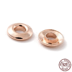 925スターリングシルバーグロメットアイレットのパーツ  製袋用  フラットラウンド  ローズゴールド  0.35x0.08cm  穴：1.2mm&nbsp;STER-Z001-001RG