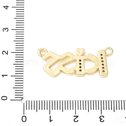 Brass Micro Pave Clear Cubic Zirconia Links&nbsp;KK-D357-03F-G