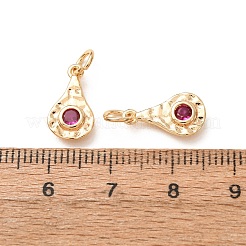 Brass Micro Pave Cubic Zirconia Charms&nbsp;CU-K002-42G-A