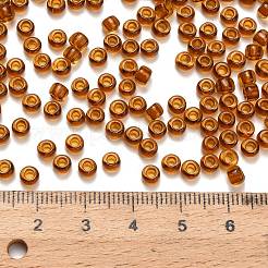 トーホー 6/0ラウンドビーズ  日本製シードビーズ  （2152)つの透明な濃い金色の琥珀色  4mm  穴：1.5mm  約840個/50g&nbsp;SEED-XTR06-2152