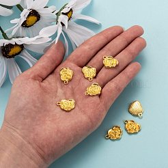 合金のチベット風チャーム  花バラ  カドミウムフリー＆鉛フリー  ゴールドカラー  17.5x14x3mm  穴：2mm&nbsp;K0NTA011