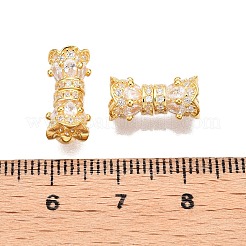 スターリングシルバーのマイクロパヴェキュービックジルコニアスクリュークラスプ925個  s925スタンプあり  花  18KGP本金メッキ  14x12mm  穴：3mm&nbsp;STER-T007-91G