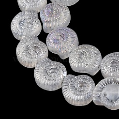 電気メッキガラスビーズセット  ABカラーメッキ  カタツムリ  クリアAB  12.5x11.5x4.5mm  穴：1mm  約50個/連  24.41インチ（62cm）&nbsp;EGLA-F164-AB01