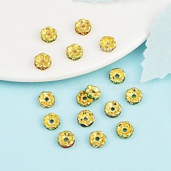 Brass Grade A Rhinestone Spacer Beads&nbsp;RSB030NFG
