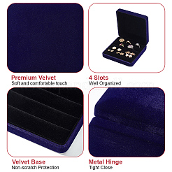 ベルベットジュエリーボックス  正方形  ブラック  12.2x12.2x4.2cm&nbsp;VBOX-WH0012-03B