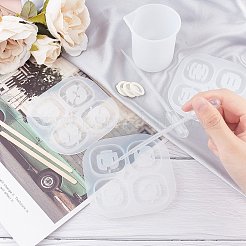 シリコン型作りキット  シリコンモールドと計量カップ付き  プラスチックピペット  木製アイスクリームスティック  ラテックス指サック  ホワイト  91x95mm&nbsp;DIY-SC0011-35