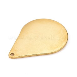304ステンレスペンダント  空白タグのスタンプ  ティアドック  ゴールドカラー  24x17x1mm  穴：1.2mm&nbsp;STAS-Y006-48G