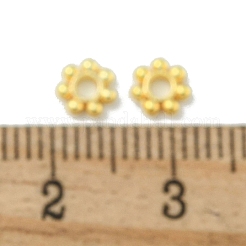 ラックメッキ亜鉛合金スペーサービーズ  長持ちメッキ  花  18KGP本金メッキ  5x1.5mm  穴：1.8mm&nbsp;FIND-T071-04G-B02