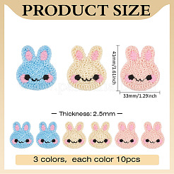 30Pcs 3 Colors Rabbit Yarn Knitted Appliques&nbsp;DIY-MA0006-86