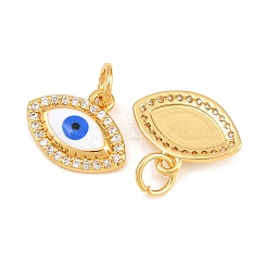 Brass Micro Pave Clear Cubic Zirconia Charms&nbsp;ZIRC-F148-11A-G