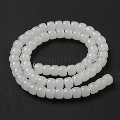 ジェイド風ガラスビーズ連売り  バレル  ホワイトスモーク  8x6mm  穴：1.6mm  約61~62個/連  14.84''~15.16''（37.7~38.5センチメートル）&nbsp;GLAA-NH0002-A05