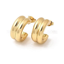Two-layer C-Shaped 201 Stainless Steel Stud Earrings&nbsp;X-EJEW-Z151-11G-02