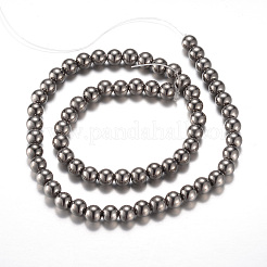 Electroplate Magnetic Synthetic Hematite Bead Strands&nbsp;G-A165A-6mm-05