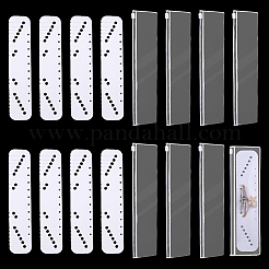 PVC タングルネックレスディスプレイカード 8枚  長方形  PVC製再封可能袋8個付き  ホワイト  2.3x5x0.03cm&nbsp;NDIS-NB0001-10