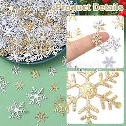 6袋、3スタイル、2色のプラスチック製紙吹雪  スノーフレーク  クリスマスパーティーのお祝いに  ミックスカラー  15~32x0.2mm  1バッグ/スタイル&nbsp;DIY-SC0031-48A