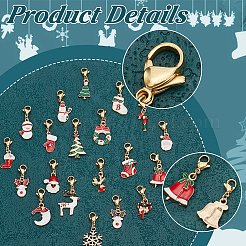 Christmas Theme Alloy Enamel Pendant Decorations&nbsp;HJEW-FG00002