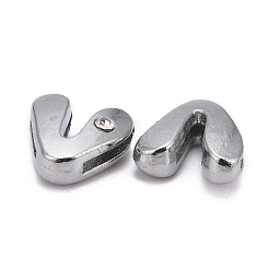 ブレスレット時計バンド作り用の文字スライドチャーム  プラチナメッキ合金クリスタルラインストーンスライドチャーム  カドミウムフリー＆ニッケルフリー＆鉛フリー  文字.v  11~13x9~11.5x4~5mm  穴：7.5~8x1mm&nbsp;X-ALRI-O012-V-NR