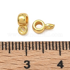 真鍮チューブベイル  ループベイル  長持ちメッキ  ラックめっき  ゴールドカラー  6.5x4x2.5mm  穴：2.5mm＆1.2mm&nbsp;KK-G557-15G